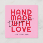 愛モダンで手作り感謝していで スクエア名刺 (正面)
