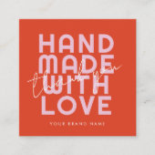 愛モダンで手作り感謝していで スクエア名刺 (正面)