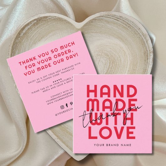 愛モダンで手作り感謝していで スクエア名刺