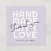 愛モダンで手作り感謝していで スクエア名刺 (正面)