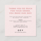 愛モダンで手作り感謝していで スクエア名刺 (裏面)