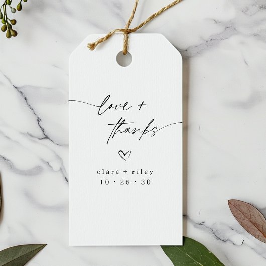 愛モダンとスクリプ感謝していトハート結婚式の引き出物 ギフトタグ