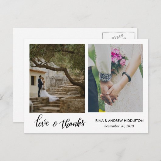 愛モダンとス感謝していクリプトの結婚写真 ポストカード (正面/裏面)