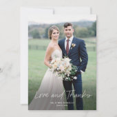愛モダンとス感謝していトの写真結婚の サンキューカード (正面)