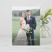 愛モダンとス感謝していトの写真結婚の サンキューカード (スタンド正面)