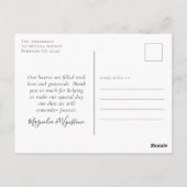 愛モダンと写感謝してい真の結婚感謝 ポストカード (裏面)