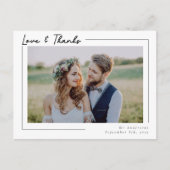 愛モダンと写感謝してい真の結婚感謝 ポストカード (正面)