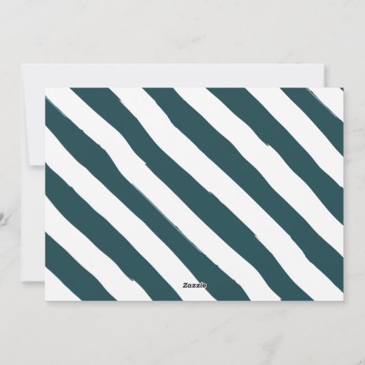 愛モダンと平和の二つの写真ティール（緑がかった色） シーズンカード (裏面)