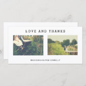 愛モダンと感謝していの写真結婚コラージュ サンキューカード (正面/裏面)