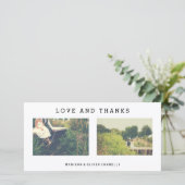 愛モダンと感謝していの写真結婚コラージュ サンキューカード (スタンド正面)
