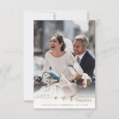 愛モダンと感謝していの写真結婚金ゴールド サンキューカード (正面)