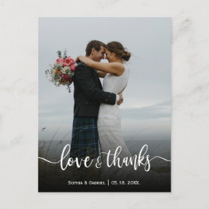 愛モダンと感謝していの結婚写真 ポストカード