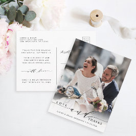 愛モダンと感謝していの結婚写真 ポストカード