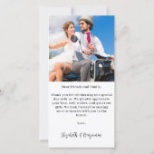 愛モダンと感謝していカスタムの写真結婚の サンキューカード (裏面)