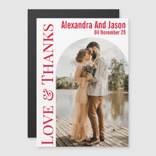 愛モダンと感謝してい結婚の写真は磁石を好む (正面/裏面)