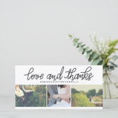 愛モダンと感謝してい結婚の3つの写真コラージュ サンキューカード (スタンド正面)