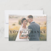 愛モダンと感謝してい2写真の結婚ありがとう サンキューカード (正面)