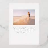 愛モダンと感謝してい2写真の結婚ありがとう 箔招待状 (裏面)