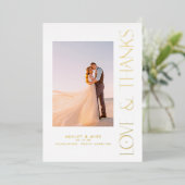 愛モダンと感謝してい2写真の結婚ありがとう 箔招待状 (立ち正面)