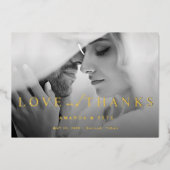 愛モダンと感謝してい2写結婚真 箔シーズンカード (正面)