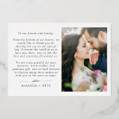 愛モダンと感謝してい2写結婚真 箔シーズンカード (裏面)