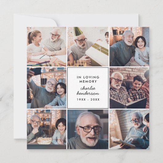 愛モダンと感謝してい20写真の葬儀/死別 サンキューカード (正面)