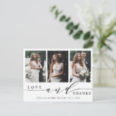 愛モダンと感謝してい3写真の結婚ありがとう ポストカード (スタンド正面)