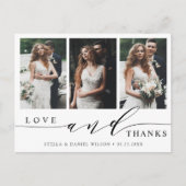 愛モダンと感謝してい3写真の結婚ありがとう ポストカード (正面)