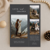 愛モダンと感謝してい3枚の写真 シーズンカード