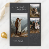 愛モダンと感謝してい3枚の写真 シーズンカード