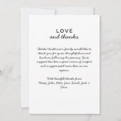 愛モダンと感謝してい5 – 写真の葬儀/死別 サンキューカード (裏面)