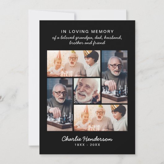 愛モダンと感謝してい5 – 写真の葬儀/死別 サンキューカード (正面)