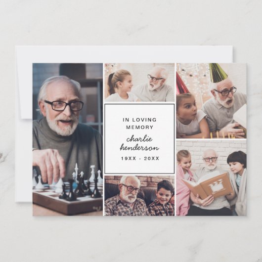 愛モダンと感謝してい6 – 写真の葬儀/死別 サンキューカード (正面)