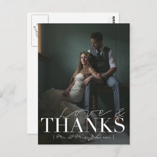愛モダンと感謝してい |さん結婚の写真 ポストカード (正面/裏面)