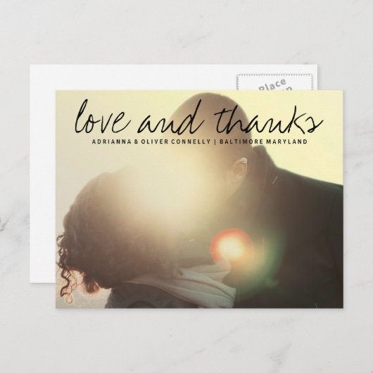 愛モダンと感謝してい | カップルの写真2 ポストカード (正面/裏面)