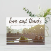 愛モダンと感謝してい |カップル写真 サンキューカード (スタンド正面)