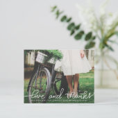 愛モダンと手書き感謝していの | カップルの写真 ポストカード (スタンド正面)