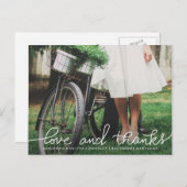 愛モダンと手書き感謝していの | カップルの写真 ポストカード (正面/裏面)