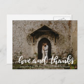 愛モダンと手書き感謝していの | カップルの写真 ポストカード (正面/裏面)
