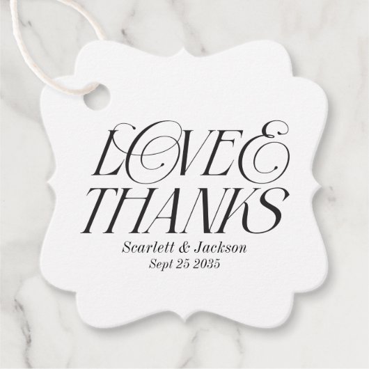 愛モダンと書感謝してい字の台本 フェイバータグ (正面)