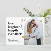 愛モダンと笑い写真アーククリスマス シーズンカード (スタンド正面)