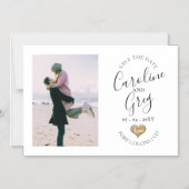 愛モダンのタイポグラフィ写真の保存日付 マグネット招待状 (正面)