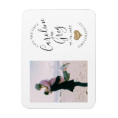 愛モダンのタイポグラフィ写真を保存 マグネット (縦)