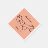 愛モダンのナプキンスパーソナライズされた結婚に応援 スタンダードカクテルナプキン (角)