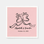 愛モダンのナプキンスパーソナライズされた結婚に応援 スタンダードカクテルナプキン (正面)