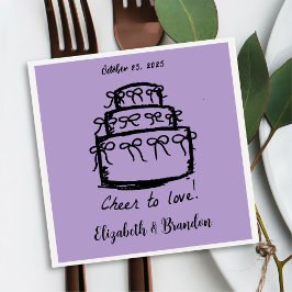 愛モダンのナプキンスパーソナライズされた結婚に応援 スタンダードカクテルナプキン