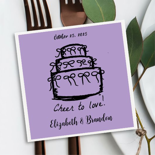 愛モダンのナプキンスパーソナライズされた結婚に応援 スタンダードカクテルナプキン