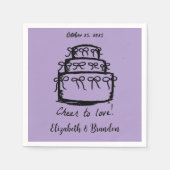 愛モダンのナプキンスパーソナライズされた結婚に応援 スタンダードカクテルナプキン (正面)