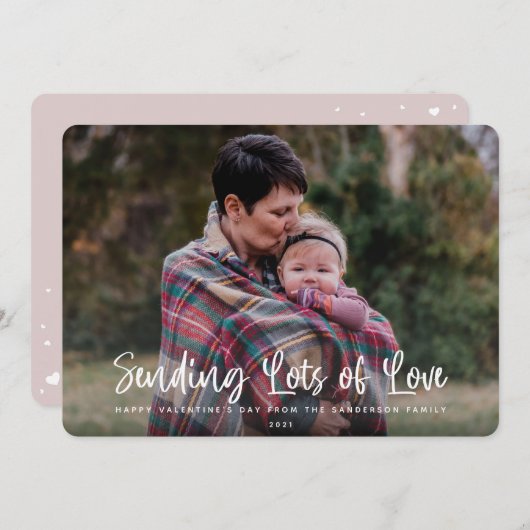 愛モダンのバレンタインの写真をたくさん送る シーズンカード (正面/裏面)