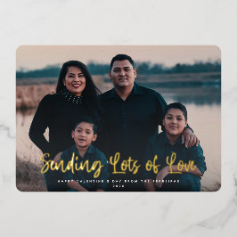 愛モダンのバレンタインの写真をたくさん送る 箔シーズンカード